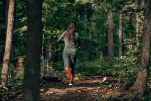 Woman running outdoors